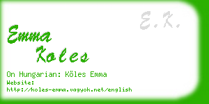 emma koles business card