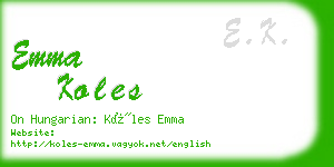 emma koles business card